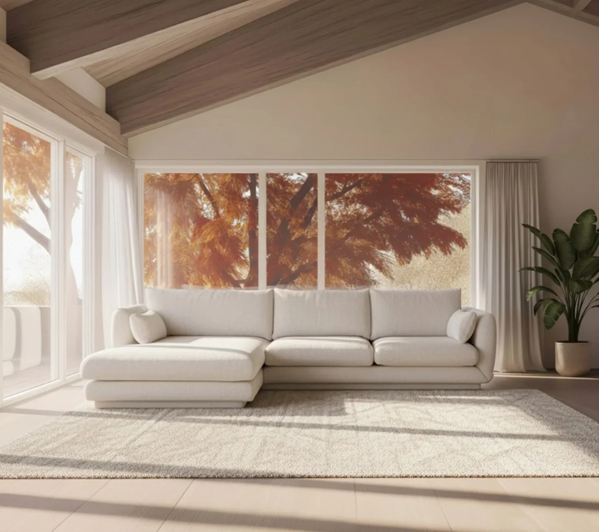 Bloom 2-sitssoffa med schäslong höger och sockel - Bild 3