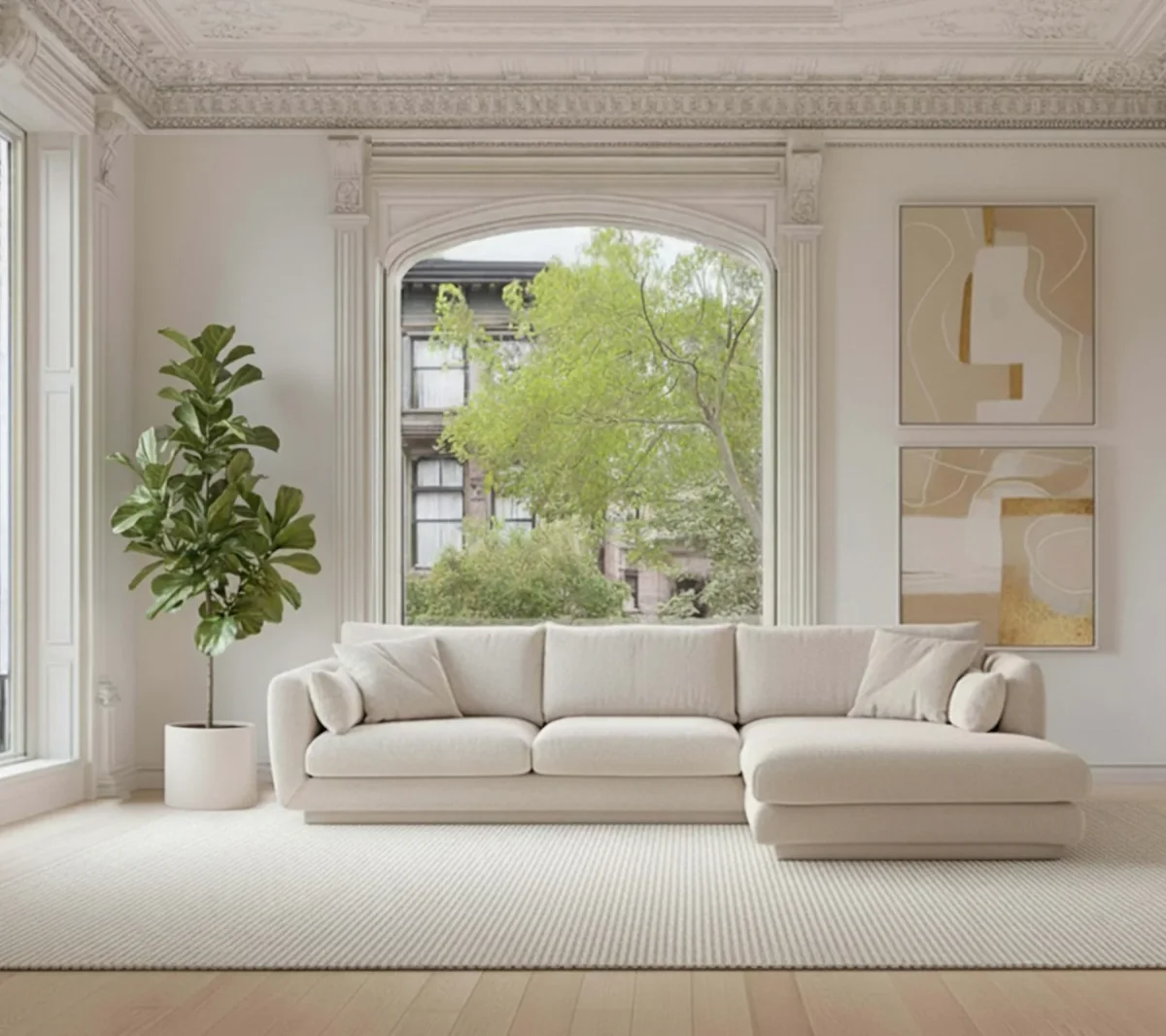 Bloom 2-sitssoffa med schäslong vänster och sockel - Bild 3