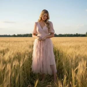 Klänning Clara Tulle, Powder Pink