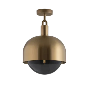 Forked Ceiling Shade Globe Large taklampa, rökfärgat glas och mässing • Buster + Punch