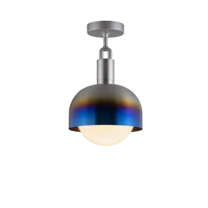 Forked Ceiling Shade Globe Medium taklampa, opalglas och bränt stål • Buster + Punch