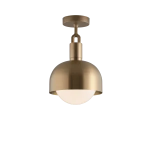 Forked Ceiling Shade Globe Medium taklampa, opalglas och mässing • Buster + Punch