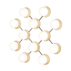 Liila 12 vägg- och taklampa, nordic gold / opal • NUURA