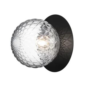 Liila 1 vägg- och taklampa, black / optic clear • NUURA