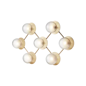 Liila 7 vägg- och taklampa, nordic gold / optic clear • NUURA