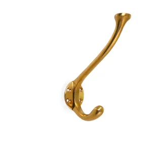 Lund • Hattkrok enkel, polerad mässing med lack 120 mm.