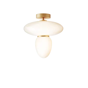 Rizzatto 42 taklampa, satin brass / opal • NUURA