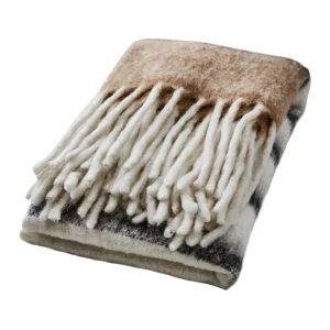 Filt Frasse, Beige/Svart/Vit