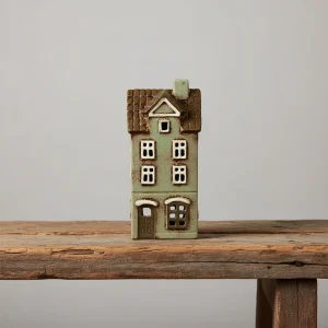 Ljuslykta, Keramikhus Grönt 20cm