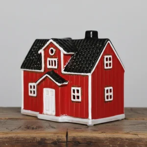 Ljuslykta, Keramikhus Rött 13cm