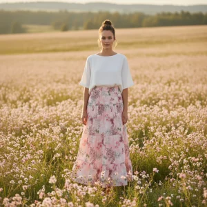 Kjol Princess, Rosa Blommor