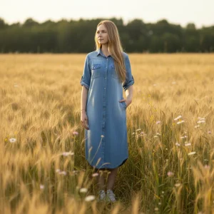 Jeansklänning, Ljus Jeansblå