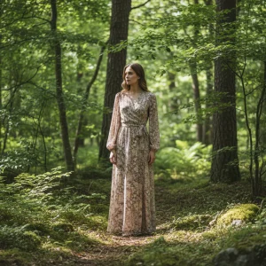 Klänning Fjordvind,  Blommor