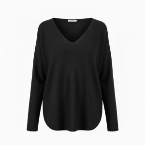 Finstickad tröja Hella, Svart