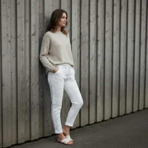 Stretchbyxa Signe, Vit